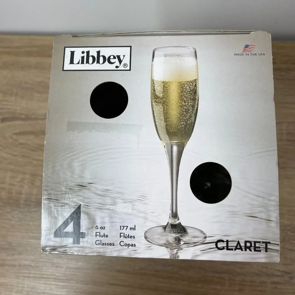 Libbey Champagne Glasses Claret Style NIB - Picture 5 of 7